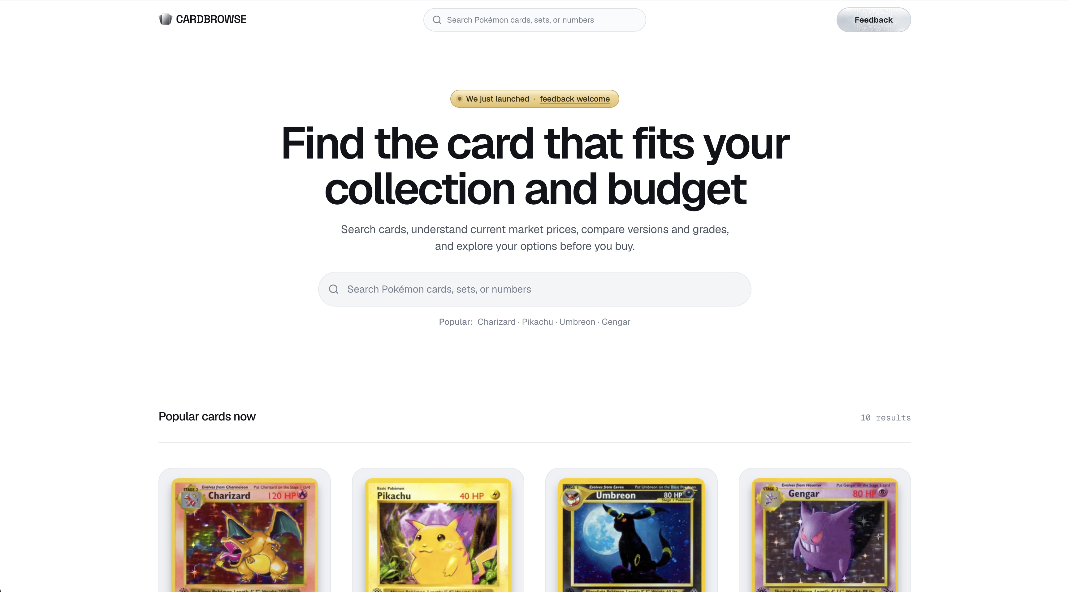 CardBrowse homepage